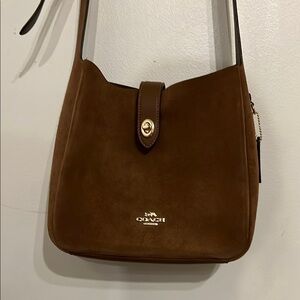 BNWOT Coach Outlet Hadley Sienna Suede/Gold Hardware